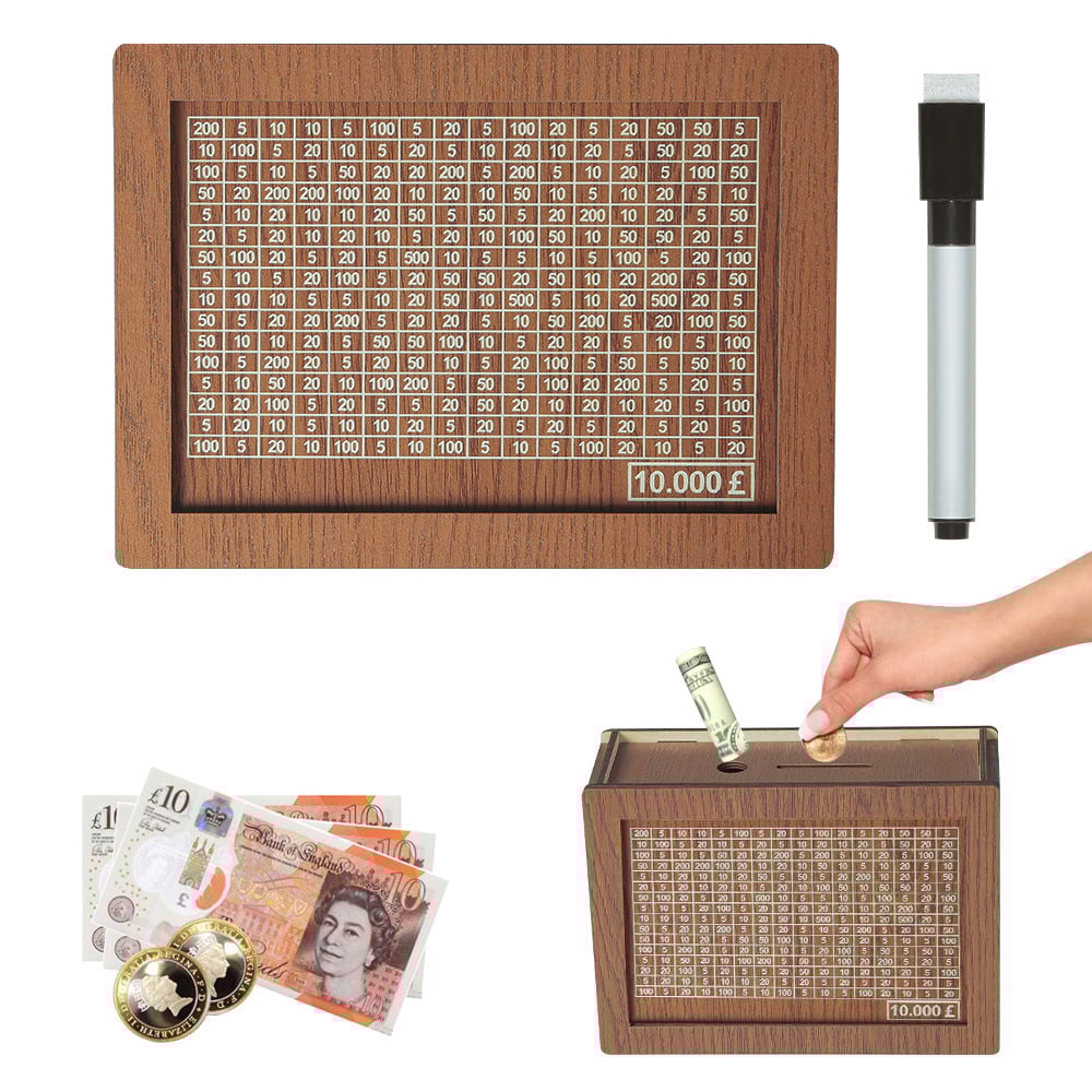 🎁 Hot Sale 70% OFF 🔥Retro Style Wooden Money Box with Counter Piggy Bank Handmade Saving Money Goal Piggy Bank