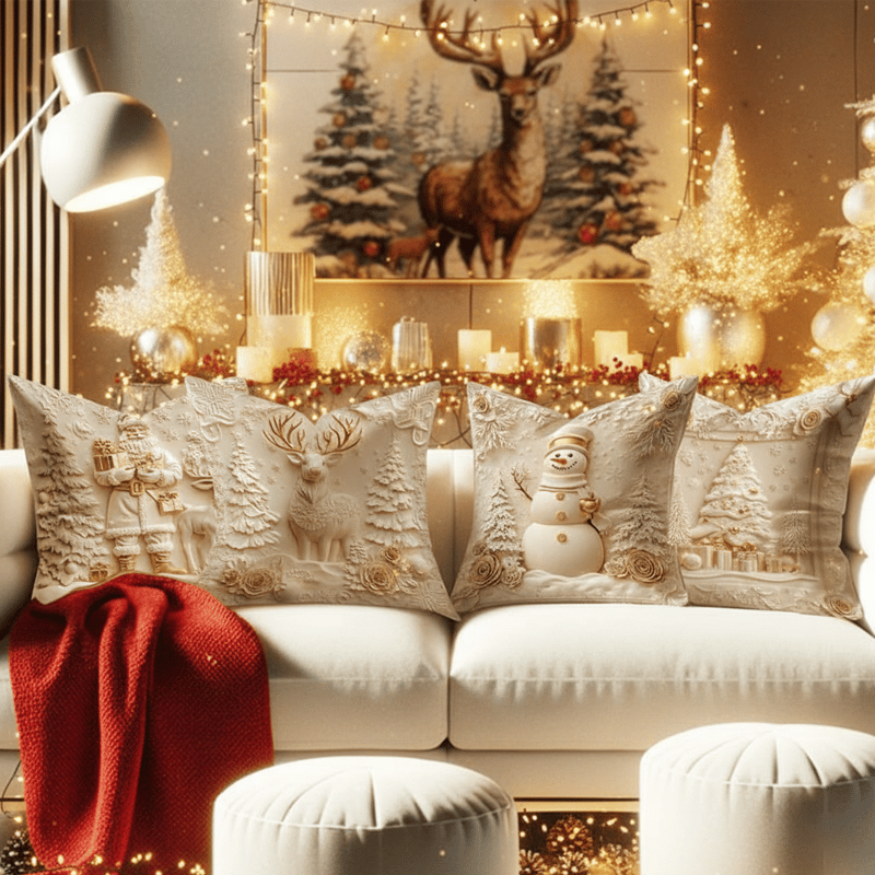 🎁Joulun alkualennukset 49% POIS🎅🎄Jouluaiheinen tyynynpäällinen
