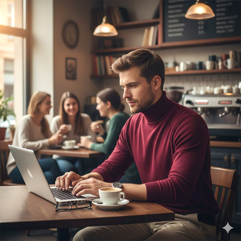 ⏳Black Friday Hot Sale!  ⏰Men's Solid Color Premium Turtleneck Sweater👔