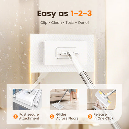 Niezwykle wydajny jednorazowy mop do kurzu — szybkie czyszczenie podłóg, łatwe & bez bałaganu