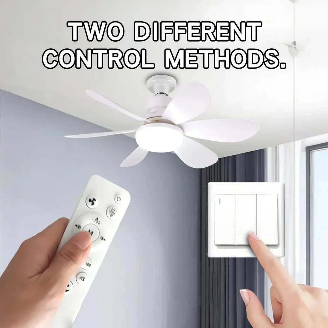 🥳2026 HOT SALE🥳50% OFF!  E27 LED Ceiling Fan Light with Remote 40W Dimmable 6 Blades Silent Lamp
