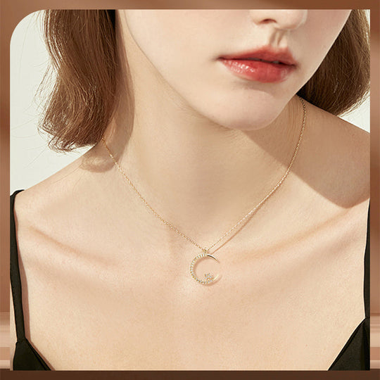 🌙✨ Bright Night: Moon Star Necklace – Glow-in-the-Dark Elegance with Celestial Charm 💫🌌