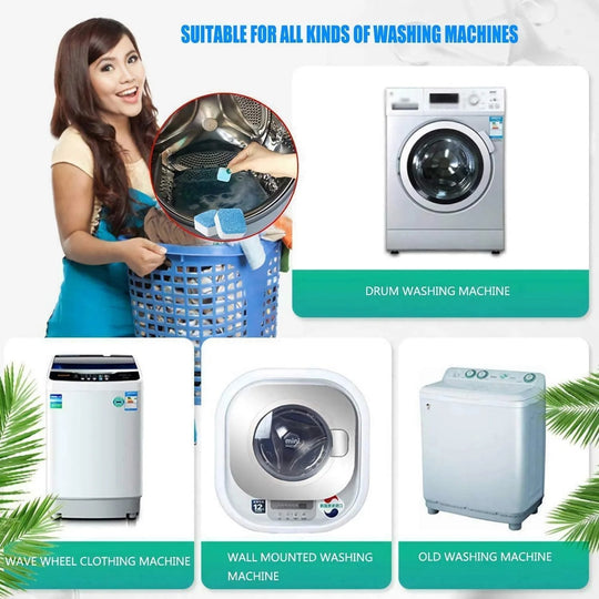 🧼✨ Dieptereinigingstabletten voor de wasmachine – Elimineert 99% van de bacteriën, verwijdert geuren &  Voorkomt schimmelvorming 🧽