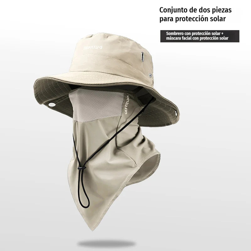 🧢🎣 Breathable Bucket Hat with Detachable Face Cover – UPF 50+ Protection, Lightweight and Ideal for Outdoor Activities 🛡️
