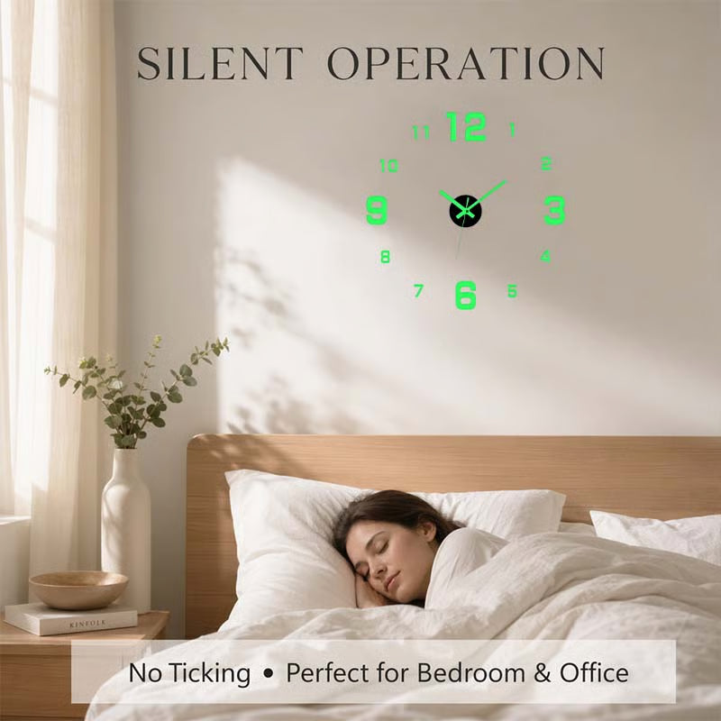 🕒Modern 3D Digital Wall Clock – Silent Acrylic Luminous Wall Decor, Night Glow Easy-Read Time Display, Stylish Home Decoration & Gift