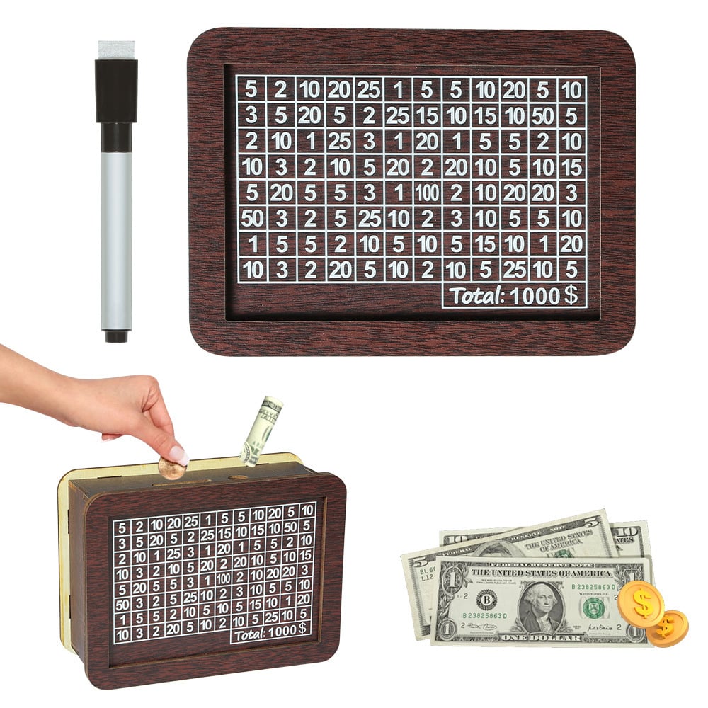 🎁 Hot Sale 70% OFF 🔥Retro Style Wooden Money Box with Counter Piggy Bank Handmade Saving Money Goal Piggy Bank