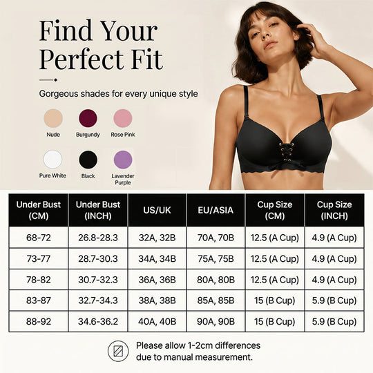 Drawstring Push Up Bra | Instant Cleavage & Anti-Sagging |  Wireless Strapless Bras Comfort Bra