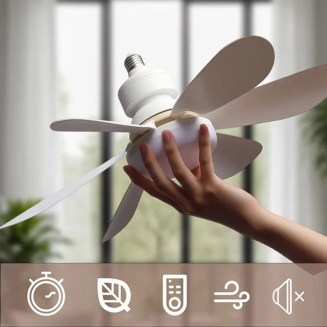 🥳2026 HOT SALE🥳50% OFF!  E27 LED Ceiling Fan Light with Remote 40W Dimmable 6 Blades Silent Lamp