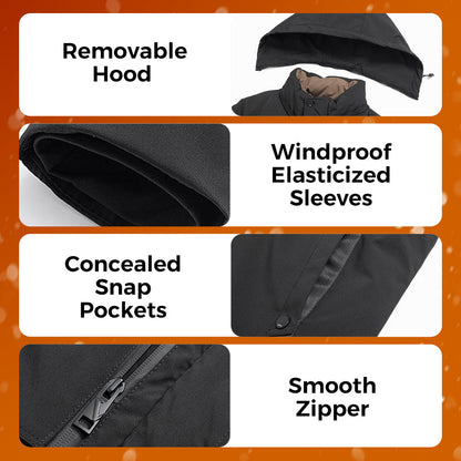 Męska kurtka termiczna z kapturem typu parka – wiatroodporna &  Wodoodporna kurtka zimowa z wieloma kieszeniami na ekstremalne zimno ❄️🛡️