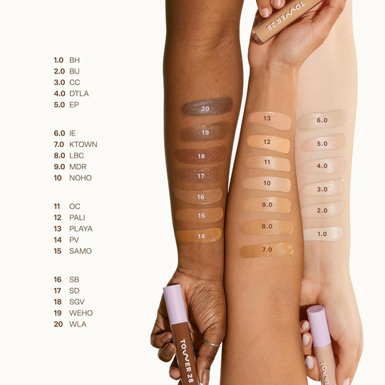 Tower 28 Swipe Serum Concealer - Hydrating Medium-Full Coverage Concealer + Under Eye Brightener - Skin Care Infused Makeup with Hyaluronic Acid + Soothing Centella - 2.0 Fair/Neutral Cool (0.22 oz)