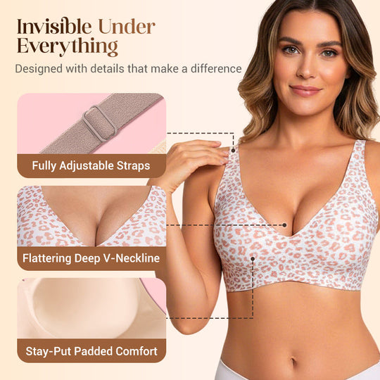 🌷Dámské pohodlné podprsenky Jelly Wireless, push-up braletky bezešvé, bezešvé, podprsenky s hlubokým V, podprsenky na každý den