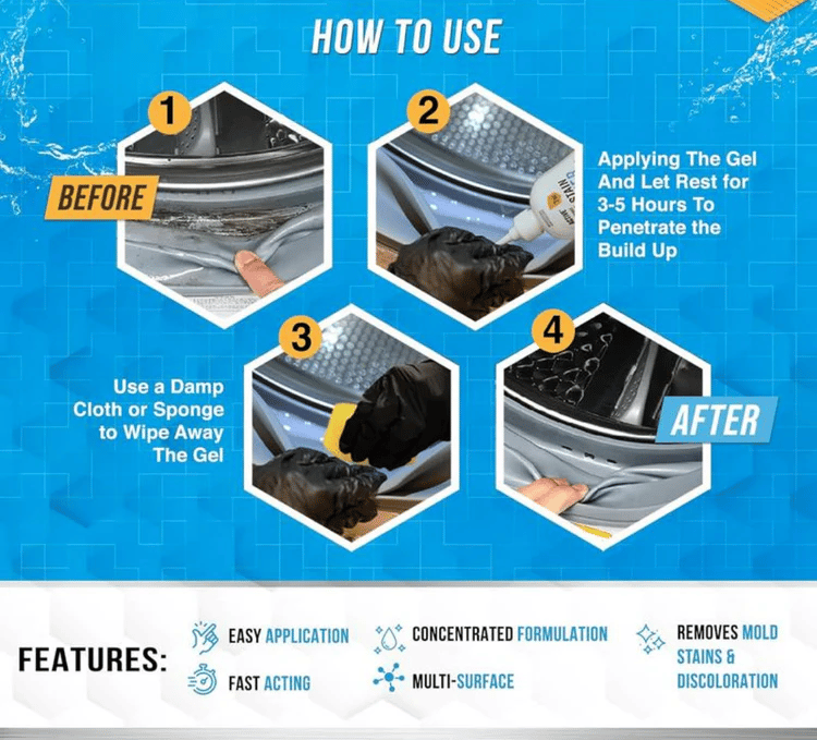 🏠 Over 300,000 Units Sold！🔥Mold Removal Gel – Heavy Duty Formula, Multi-Surface Cleaner & Works on Shower & Tile 🧽✨（100ml stain removal cleaning gel + 1 *brush）