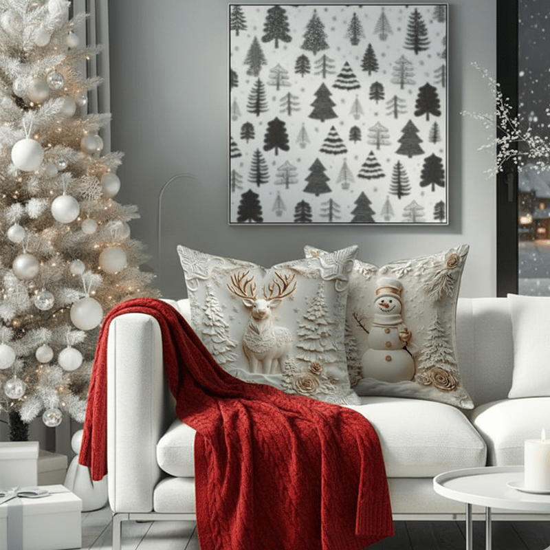 🎁Joulun alkualennukset 49% POIS🎅🎄Jouluaiheinen tyynynpäällinen