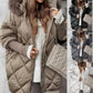 ✨Damesmode halflange parka 🧥 – Herfst- en wintergebreide patchworkmouw, flatterende pasvorm voor koude dagen