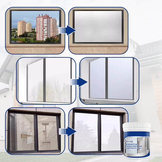 🔒 3 KAUFEN, 1 GRATIS! 🖌️ Wasserbasierte Milchglasfarbe – Einfache Anwendung für mehr Privatsphäre, keine Vorhänge nötig, abnehmbar &  Ungiftig 🏠✨