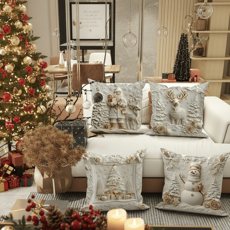 🎁Joulun alkualennukset 49% POIS🎅🎄Jouluaiheinen tyynynpäällinen