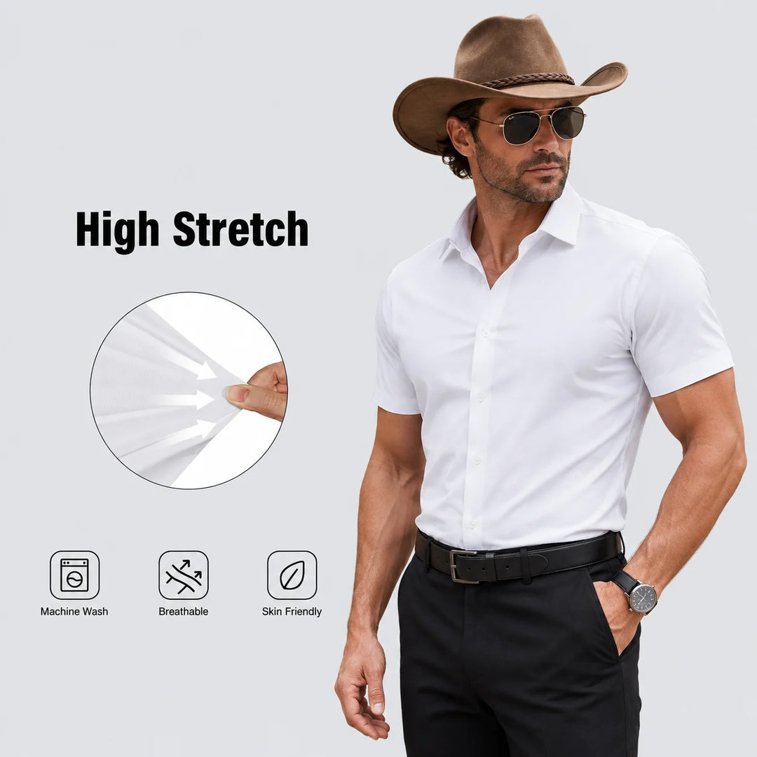 👔 Men's Short Sleeve 4-Way Stretch Shirt