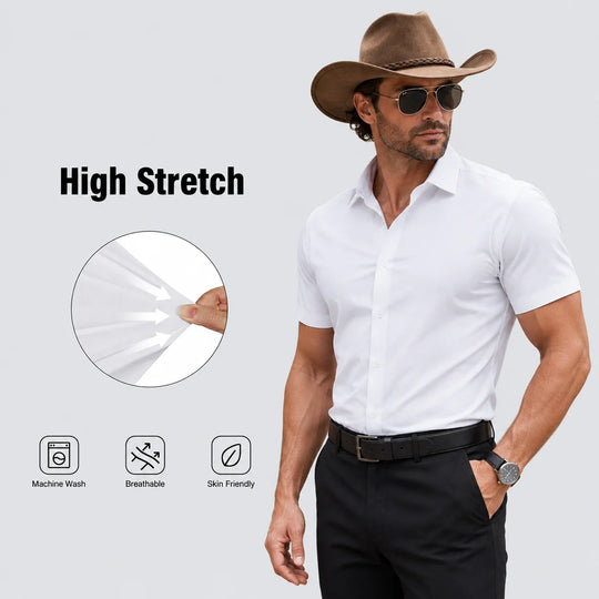 👔 Men's Short Sleeve 4-Way Stretch Shirt