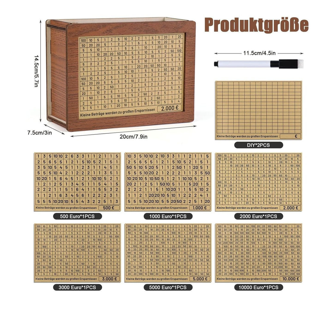 🎁 Hot Sale 70% OFF 🔥Retro Style Wooden Money Box with Counter Piggy Bank Handmade Saving Money Goal Piggy Bank