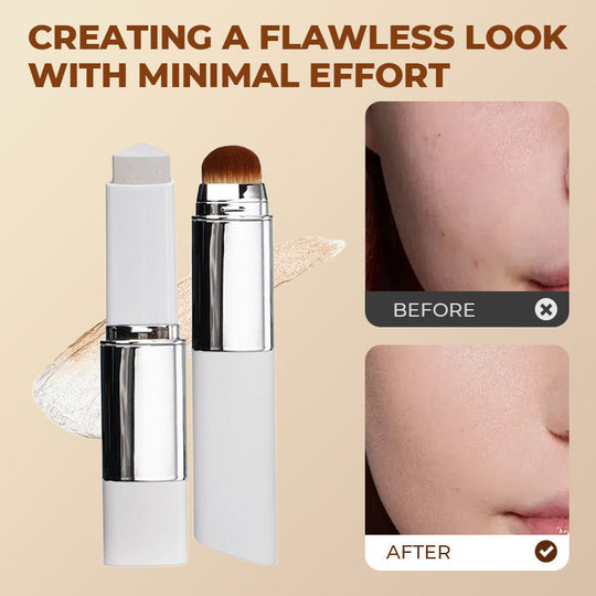 [OFFICIAL PRODUCT]  Cover Cream Stick V w/ Detachable Brush - Korean Skin Care Color-Changing Foundation Stick with Collagen Capsules