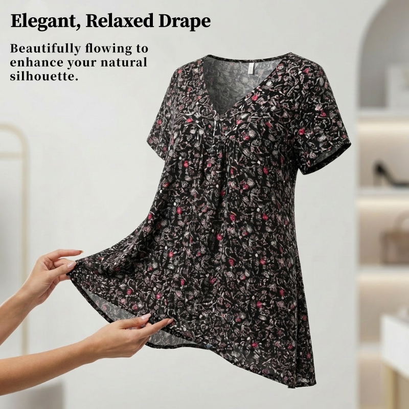 🎉 Last Day Promotion-60% OFF 🍃 Summer V-neck Loose Short sleeve Print Casual Women's T shirt