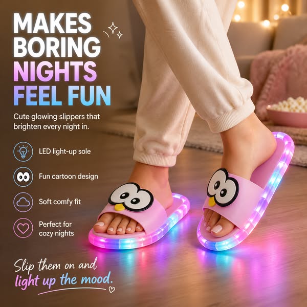 ⏳Limited Time 50% OFF⏰Cute slippers with cartoon motifs that glow
