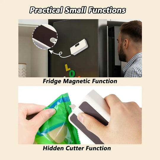 🔥Limited Time Special Price  ⚡Rechargeable 2-in-1 Mini Bag Sealer with Cutter