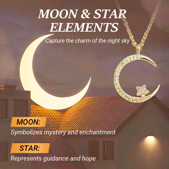 🌙✨ Bright Night: Moon Star Necklace – Glow-in-the-Dark Elegance with Celestial Charm 💫🌌