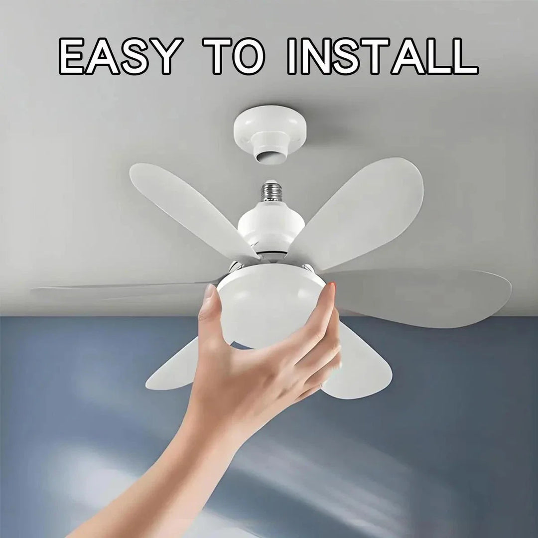🥳2026 HOT SALE🥳50% OFF!  E27 LED Ceiling Fan Light with Remote 40W Dimmable 6 Blades Silent Lamp