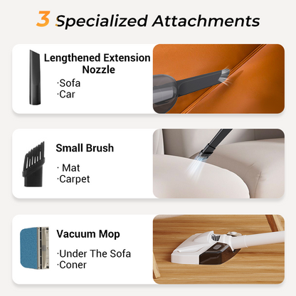 🧹 60% OFF NOW! ✨ Handheld Cordless Vacuum Cleaner - 15KPA Strong Suction & 30 Mins Runtime with 4 Attachments for Car & Home Cleaning 🚗🏠