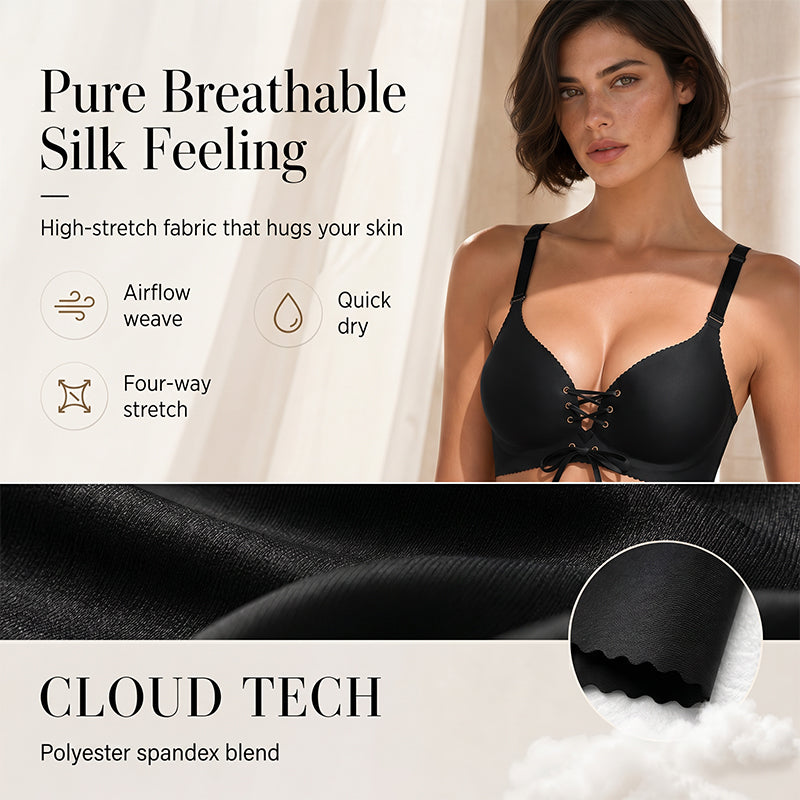 Drawstring Push Up Bra | Instant Cleavage & Anti-Sagging |  Wireless Strapless Bras Comfort Bra