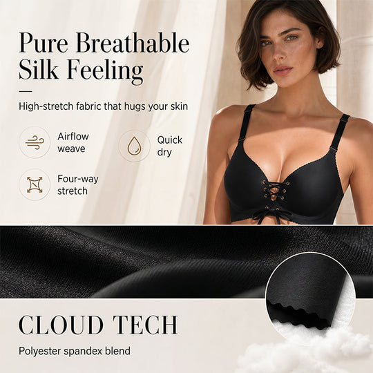 Drawstring Push Up Bra | Instant Cleavage & Anti-Sagging |  Wireless Strapless Bras Comfort Bra