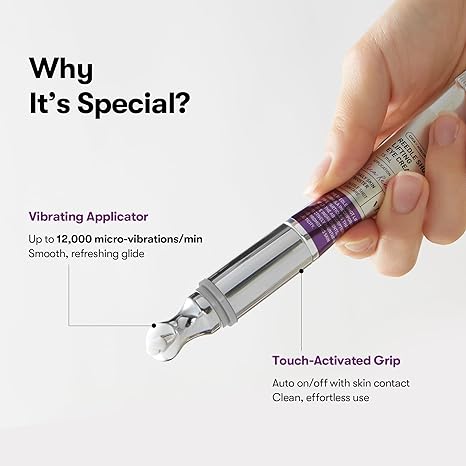 VT COSMETICS Reedle Shot Firming Eye Cream, Vibrating Eye Applicator for Puffy Eyes, Dark Circles & Under Eye Bags, Firming & Wrinkle Care with Peptides & Hyaluronic Acid, Korean Skincare, 0.51 fl oz