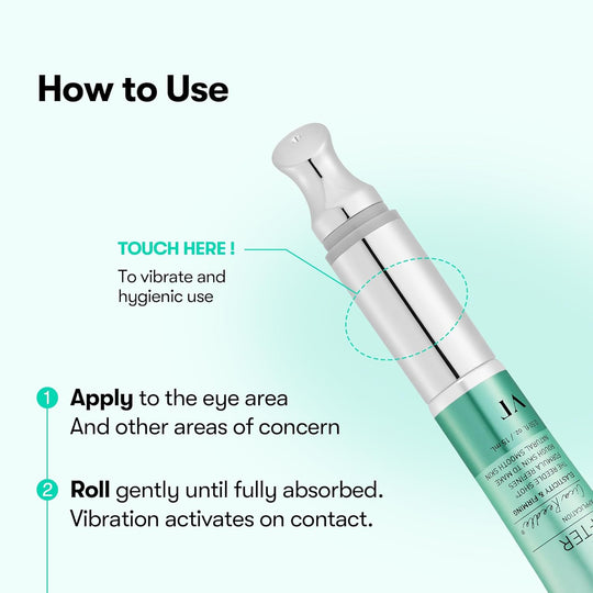 VT COSMETICS PDRN Reedle Shot Eye Cream, Vibrating Eye Applicator for Puffy Eyes, Dark Circles & Under Eye Bags, Firming & Wrinkle Care with PDRN Collagen, Korean Skincare, 0.51 fl oz