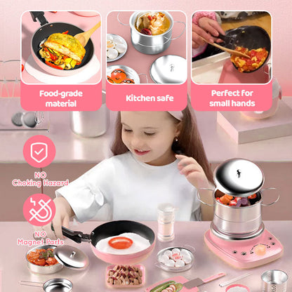 🔥2026 Hot Sale 50% OFF✨🏆#1 Best Seller ⏰💕🌟Children's Real Cooking Mini Kitchen Toys - 22 PCS Set