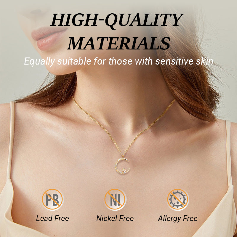 🌙✨ Bright Night: Moon Star Necklace – Glow-in-the-Dark Elegance with Celestial Charm 💫🌌