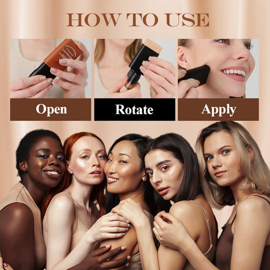 🔥Venta caliente 49% de descuento🔥Base de maquillaje en barra con corrector instantáneo y brocha incorporada