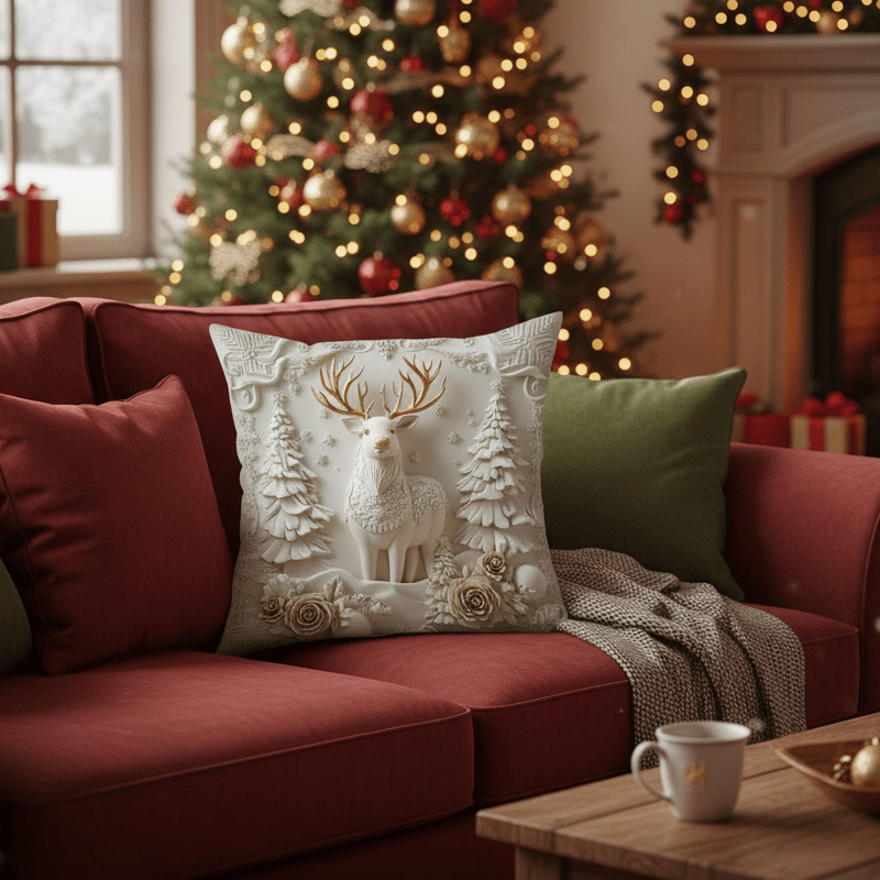 🎁Joulun alkualennukset 49% POIS🎅🎄Jouluaiheinen tyynynpäällinen
