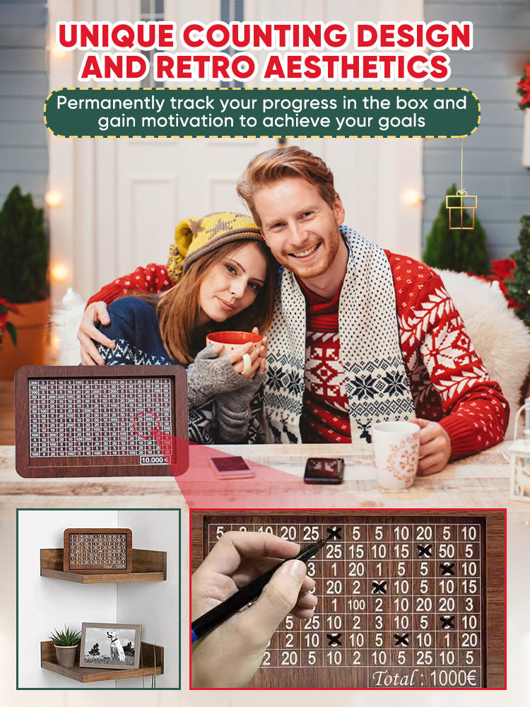 🎁 Hot Sale 70% OFF 🔥Retro Style Wooden Money Box with Counter Piggy Bank Handmade Saving Money Goal Piggy Bank