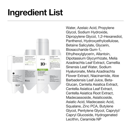 10+AZELAIC ACID 10 HYALURON REDNESS SOOTHING SERUM