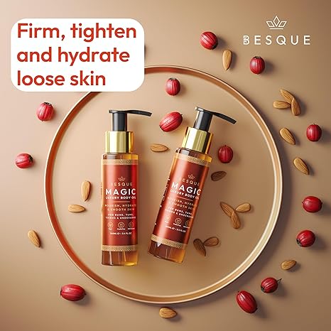 Besque Original Magic Body Oil, Hydrating Skin Care For Full Body That Plumps, Tightens, & Firms Skin With Natural Ingredients, Luxury Spa Gifts