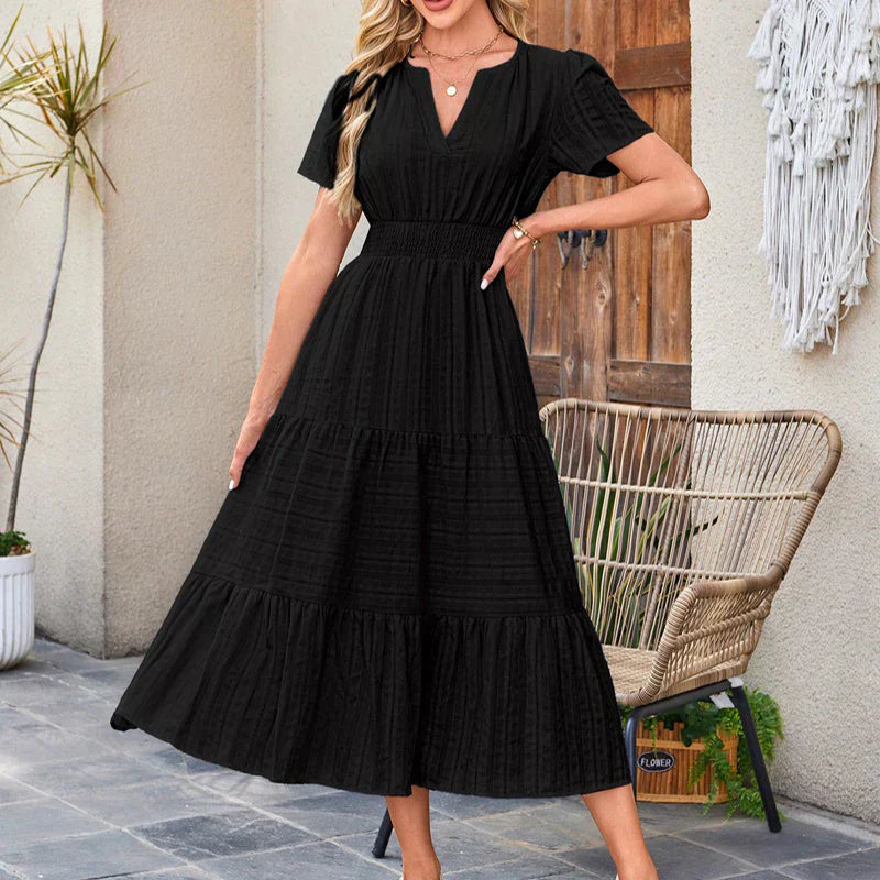 💕HOT SALE 50% OFF💕Women's Summer 2026 Casual Maxi Dress Lightweight Short Sleeve V Neck Boho Dress with Pockets