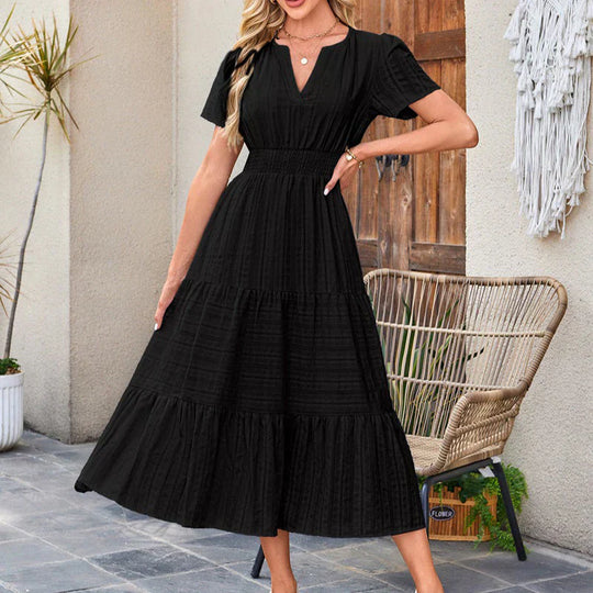 💕HOT SALE 50% OFF💕Women's Summer 2026 Casual Maxi Dress Lightweight Short Sleeve V Neck Boho Dress with Pockets