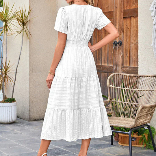 💕HOT SALE 50% OFF💕Women's Summer 2026 Casual Maxi Dress Lightweight Short Sleeve V Neck Boho Dress with Pockets