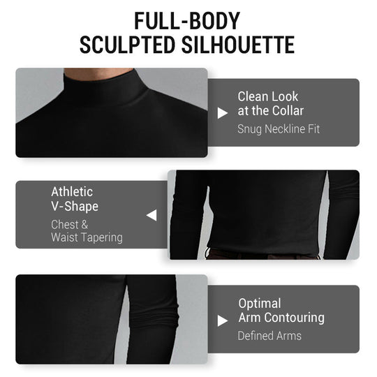 🔥Ultimate Comfort Men's High Neck T-Shirt – Stretch, Breathable, Slim Fit for Gym & Everyday Wear!