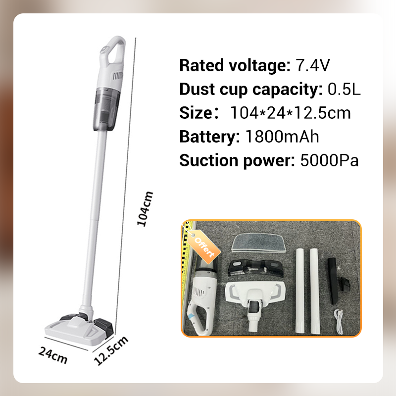 🧹 60% OFF NOW! ✨ Handheld Cordless Vacuum Cleaner - 15KPA Strong Suction & 30 Mins Runtime with 4 Attachments for Car & Home Cleaning 🚗🏠