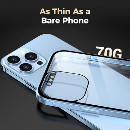 Cás fón póca gloine frith-peep maighnéadach le haghaidh iPhone