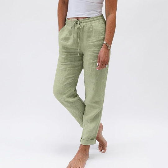 🥳New arrival 50% OFF!🌸Women's Elastic Waist Cotton Linen Casual Pants🍀