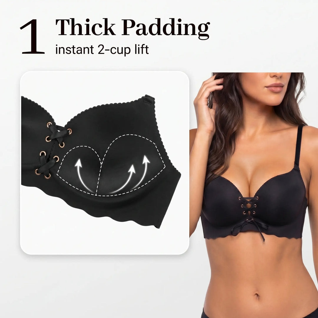 Drawstring Push Up Bra | Instant Cleavage & Anti-Sagging |  Wireless Strapless Bras Comfort Bra
