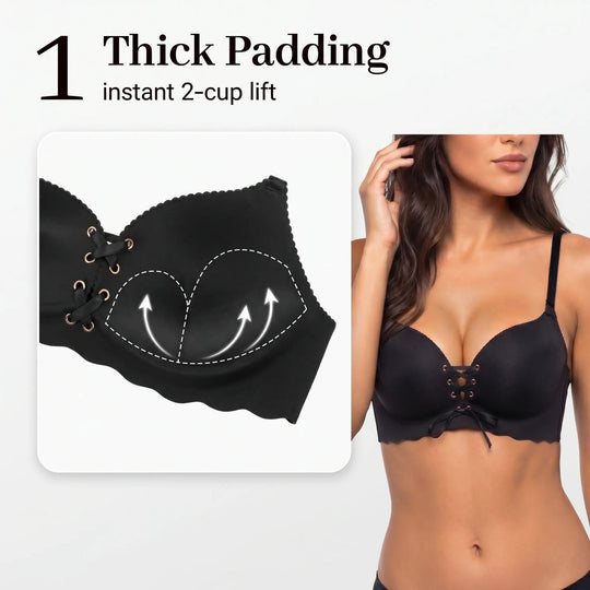 Drawstring Push Up Bra | Instant Cleavage & Anti-Sagging |  Wireless Strapless Bras Comfort Bra